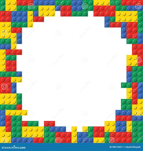 Building Block Brick Frame Background Pattern Stock Vector ...