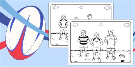 Rugby Players Coloring Pages (Teacher-Made) - Twinkl