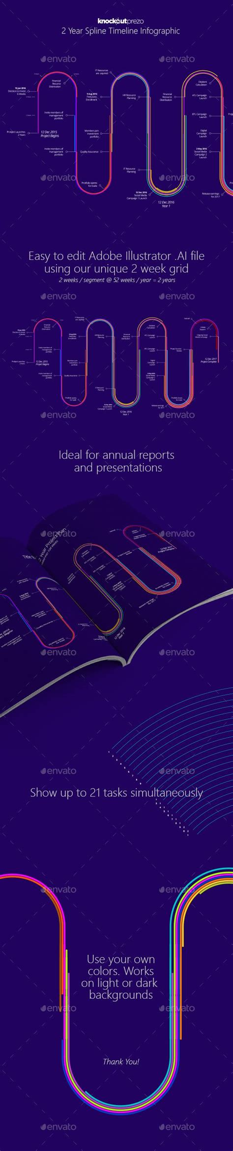 Timeline Infographic — Vector EPS #rainbow timeline #12 month infographic • Available here → ...