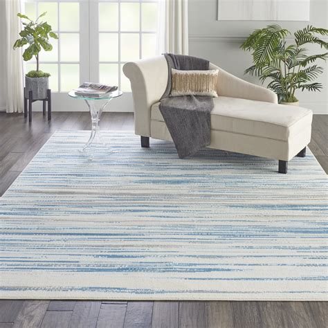 Nourison Jubilant Brushstroke Blue Area Rug, 7' x 10' - Walmart.com ...