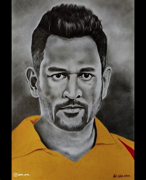 Ms Dhoni Pencil Drawing | Pencil drawings, Drawings, Male sketch