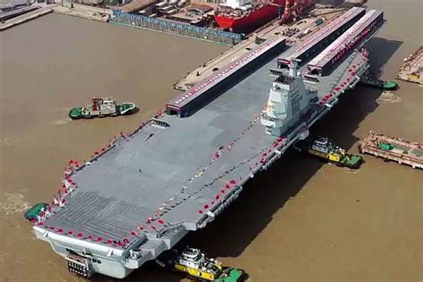 New Chinese aircraft carrier Fujian shown almost ready for sea trials ...