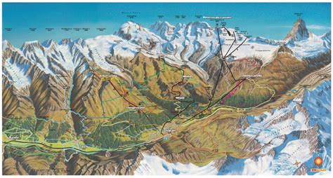 Zermatt Piste Map | Ski Area & Trail Map of Zermatt - Mychaletfinder