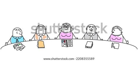 Hand Drawn Cartoon Business Meeting Group Stock Vector (Royalty Free) 2208355589 | Shutterstock