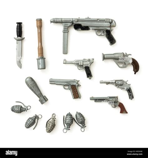 Selection of vintage Action Man weapon accessories from the 1960s made by Palitoy in England ...