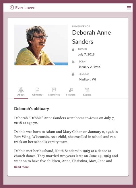 Top Free Obituary Templates | Ever Loved