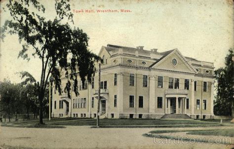 Town Hall Wrentham, MA Postcard