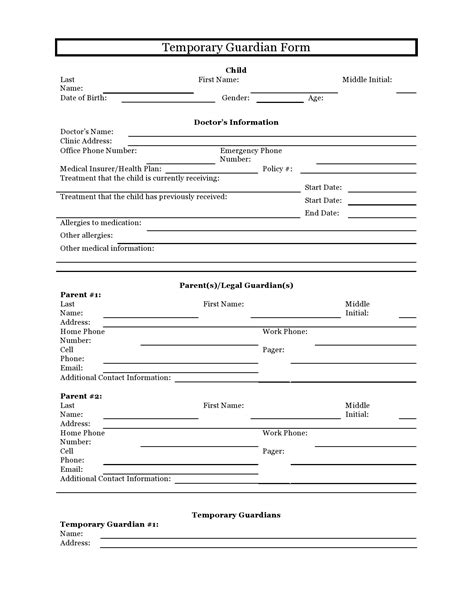 Temporary Custody Pdf Printable Temporary Guardianship Form - Printable Forms Free Online