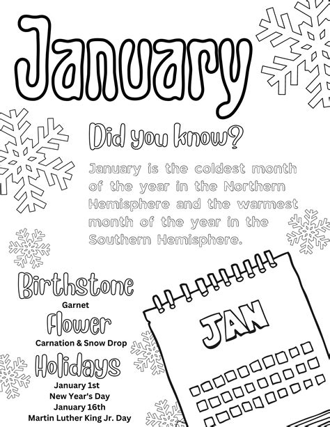 January Free Coloring Pages