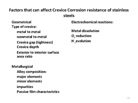 CREVICE CORROSION 1 CREVICE CORROSION Narrow openings gaps