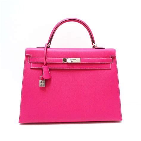 Hermes Rose Tyrien Pink Epsom Leather 35cm Kelly Bag | My Personal Shoppers