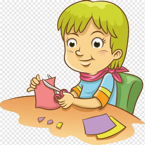 Dibujos animados de papel, niños de papel cortado, niño, comida, mano png | PNGWing