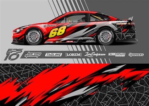 Car wrap decal graphic design. abstract stripe racing . | Premium Vector