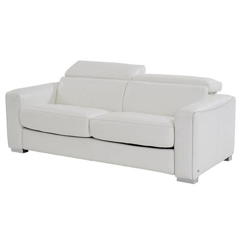 Bay Harbor White 80" Memory Foam Leather Full Sofa Bed | Sofa, Office guest room, Sofa bed