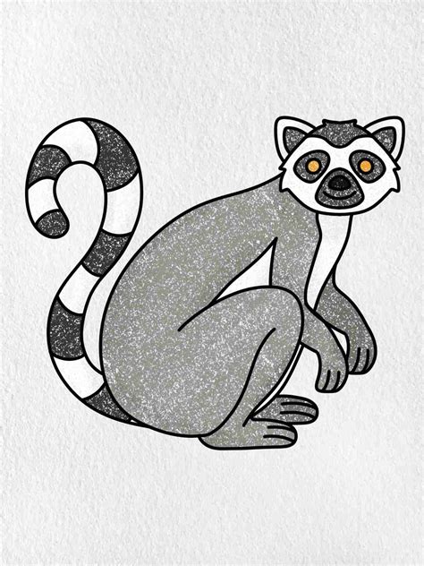 Cute Lemur Drawing