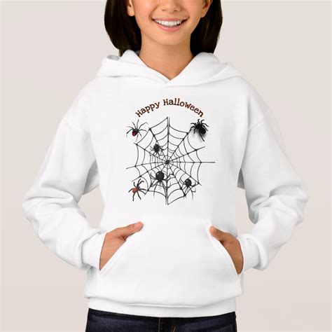 Halloween Creepy Spider Web Black Widow Spider Hoodie | Zazzle