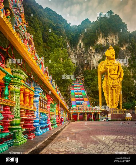 Beautiful view of colorful stairs of Batu caves. Malaysia Stock Photo ...