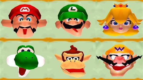 Mario Party 2 - Face Lift Minigame - All Characters - YouTube