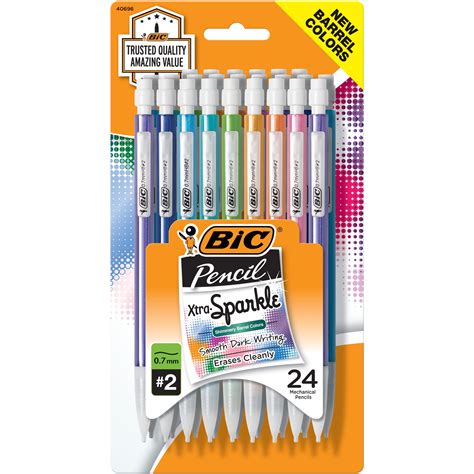 BIC Xtra-Sparkle No. 2 Mechanical Pencils with Erasers, Medium Point (0.7mm), 24 Pencils ...