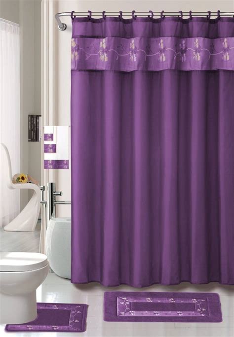 Purple Shower Curtain Sets | Purple shower curtain, Purple bathrooms, Purple bathroom accessories