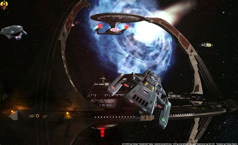 Star Trek Deep Space Nine 9 DS9 with wormhole and Runabout Star Trek ...