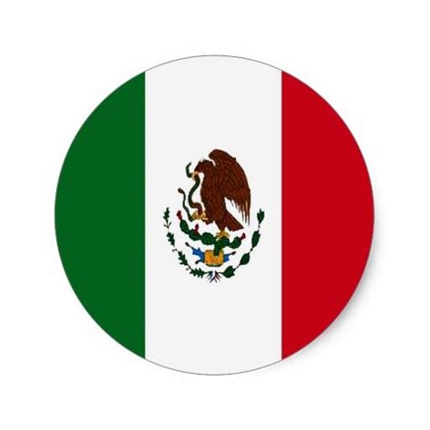 Flag of Mexico Classic Round Sticker | Zazzle.com in 2021 | Mexican ...