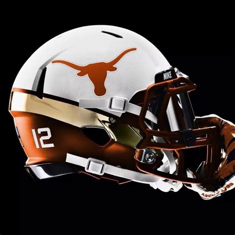 a helmet with the texas longhorns on it is shown against a black background