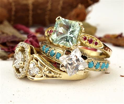 Vintage Style Gemstone Engagement Rings