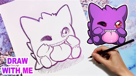 How to Draw Gengar (Pencil) EASY Step by Step Art Lesson - YouTube