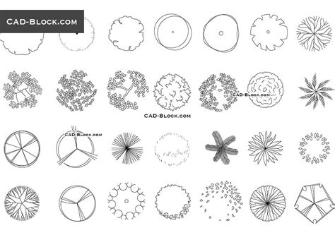 Trees for Landscaping Plan CAD blocks free download, AutoCAD models | Tree plan, Landscape plans ...