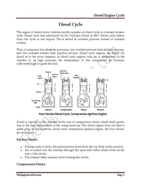 Diesel Engine Cycle | PDF | Diesel Engine | Internal Combustion Engine