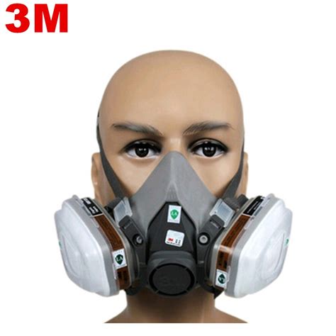 3M 6200 of Reusable Respirator Mask/ Gas Mask Portable Respirator Black protective glasses Fire ...