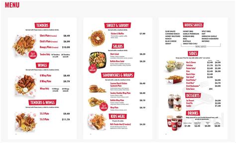 Slim Chickens menu in Little Rock, Arkansas, USA