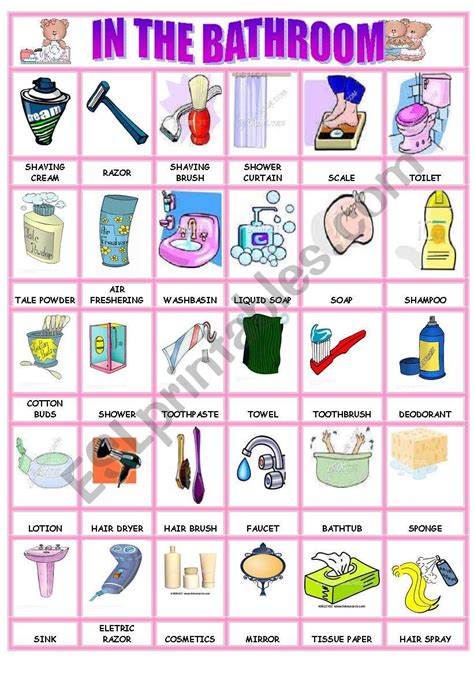 IN THE BATHROOM - ESL worksheet by KELEN PRISCILA