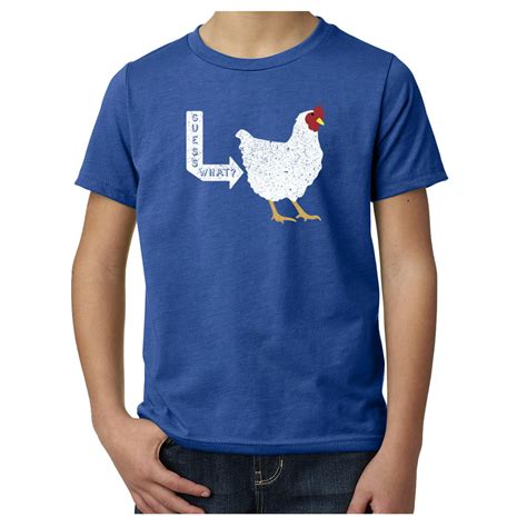 Guess what? Chicken butt Kids T-shirts, Funny Kids Shirts, Youth Graphic Tees - Royal MH200YFUN ...