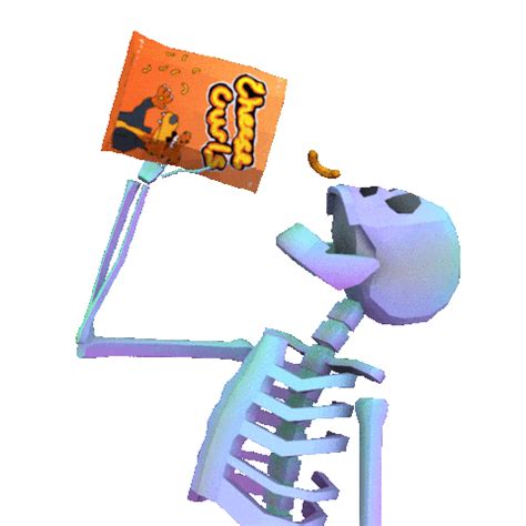 Cheese Curls Skeleton Sticker by jjjjjohn for iOS & Android | GIPHY