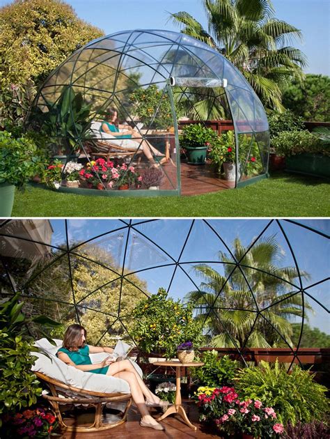 Garden Igloo "Four Seasons" A multipurpose geodesic dome designed both as a winter garden and a ...