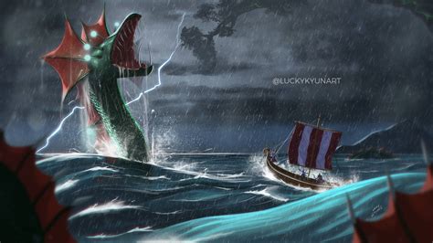 Sea Serpent Valheim by luckykyunart on DeviantArt