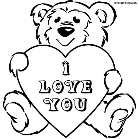 Coloring Pages Of Teddy Bears With Hearts