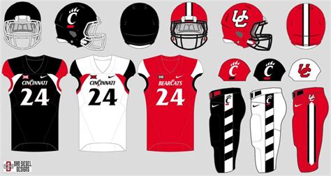 Football Uniform Set concept for the Bearcats switch to Nike in 2024. Football Uniform, Football ...