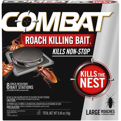 Combat Roach Killing Bait, Large Roach Bait Station, Kills the Nest, Child-Resistant (8 ct ...