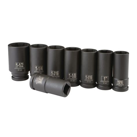 3/4 in. Drive SAE Impact Deep Socket Set, 8 Piece