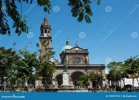 Famous the Manila Cathedral Editorial Stock Photo - Image of fortress ...