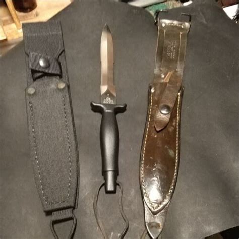 GERBER MARK II KNIFE W/CORDURA SHEATH AND VINTAGE OLIVE GREEN LEATHER PT2 SHEATH | #4603393174