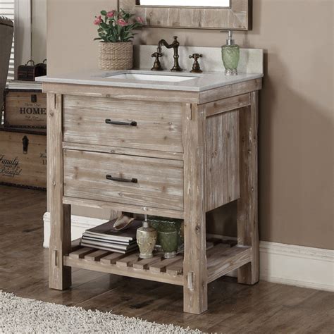 Rustic Brown Bathroom Vanity 30 Inch - Artcomcrea