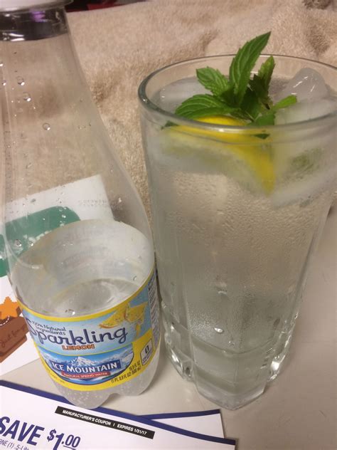 Nice way to enjoy your Ice Mountain Sparkling Spring Water - Lemon Flavor with Lemons and Mint ...