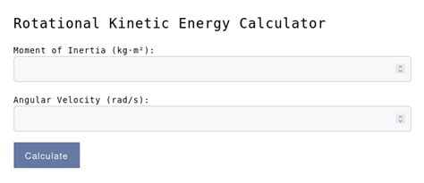 Rotational Kinetic Energy Calculator - Your Calculator Home