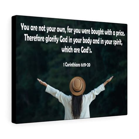 Scripture Walls You Are Not Your Own 1 Corinthians 6:19-20 Bible Verse Canvas Christian Wall Art ...