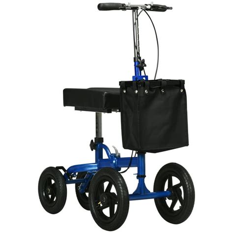 HOMCOM Knee Scooter with Basket, Knee Walker Mobility Scooter, Blue - Walmart.com