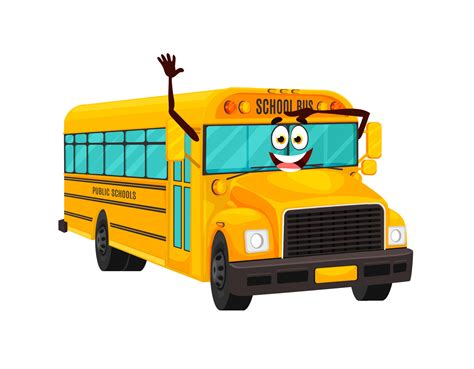 Cartoon cute school bus character, transportation 11633862 Vector Art at Vecteezy